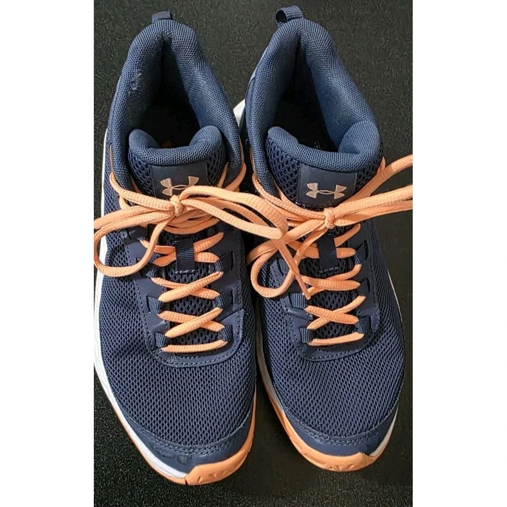 Under Armour High Tops Jet 2018 'Utility Blue Orange' Sneakers Shoes 6Y 7.5W EUC